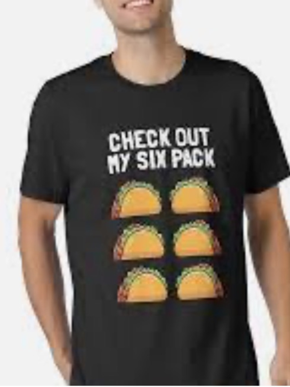 Graphic 'Check Out My 6-Pack' Taco Tee - Charcoal